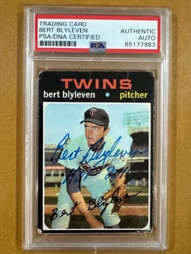 1971 Topps Bert Blyleven #26 HOF ROOKIE RC AUTO ins HOF 2011