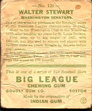 Load image into Gallery viewer, 1933 Goudey Walter Stewart #121 POOR