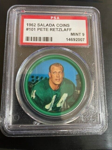 1962 Salada Coins Pete Retzlaff #101 PSA 9 MINT