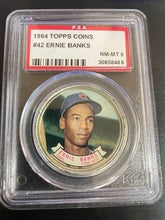 Load image into Gallery viewer, 1964 Topps Coins Ernie Banks HOF #42 PSA 8 NM-MT