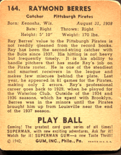 Load image into Gallery viewer, 1940 Play Ball Ray Berres #164 GOOD