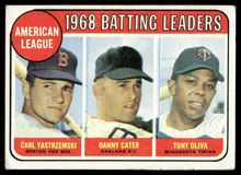 Load image into Gallery viewer, 1969 Topps AL 1968 Batting Leaders Yastrzemski/Cater/Oliva) HOF #1 VG