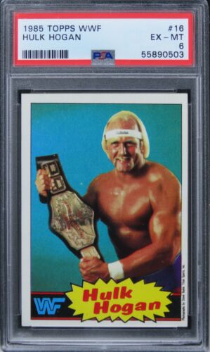 1985 Topps WWF Hulk Hogan HOF #16 PSA 6 EX-MT