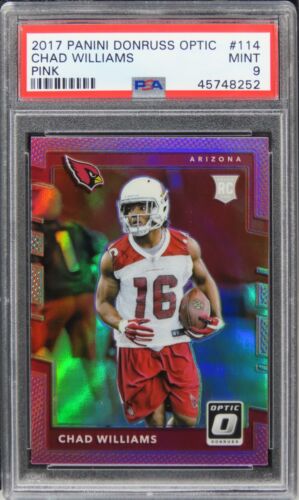 2017 Panini Donruss Optic Chad Williams PINK PRIZM ROOKIE RC #114 PSA 9 MINT