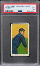 Load image into Gallery viewer, 1909 T206 Sweet Caporal 350/30 Jim Scott PSA 3.5 VG+