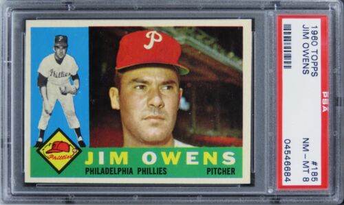 1960 Topps Jim Owens #185 PSA 8 NM-MT