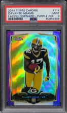 Load image into Gallery viewer, 2014 Topps Chrome Davante Adams FACING FWD-PURPLE REFRACTOR ROOKIE #114 PSA 9