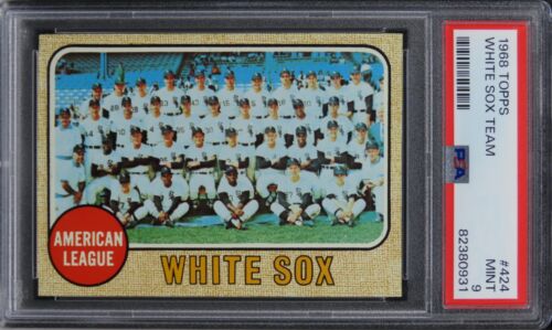 1968 Topps White Sox Team #424 PSA 9 MINT