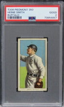 Load image into Gallery viewer, 1909 T206 Piedmont 350 Heinie Smith (BUFFALO) PSA 2 GOOD