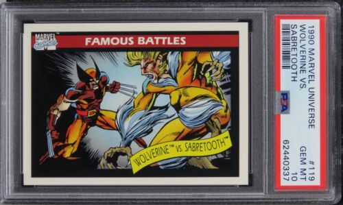 1990 Marvel Universe Wolverine Vs. SABRETOOTH #119 PSA 10 GEM MINT