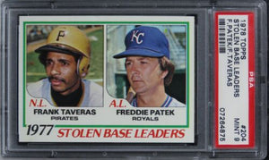 1978 Topps Stolen Base Leaders F.PATEK/F.TAVERAS #204 PSA 9 MINT