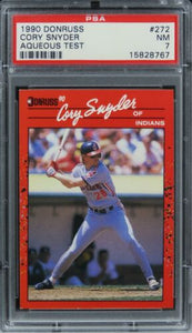 1990 Donruss Aqueous Test Cory Snyder #272 PSA 7 NM