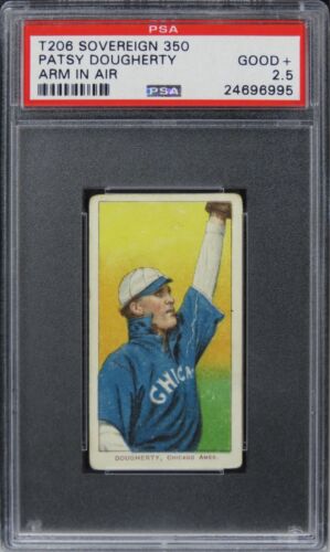 1909 T206 Sovereign 350 Patsy Dougherty (ARM IN AIR) PSA 2.5 GOOD+