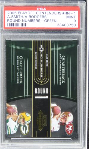 2005 Playoff Contenders A.Smith/A.Rodgers ROUND NUMBERS-GREEN #RN-1 PSA 9 MINT